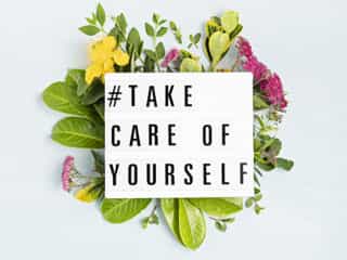 Lightbox message board that says #Take Care Of Yourself