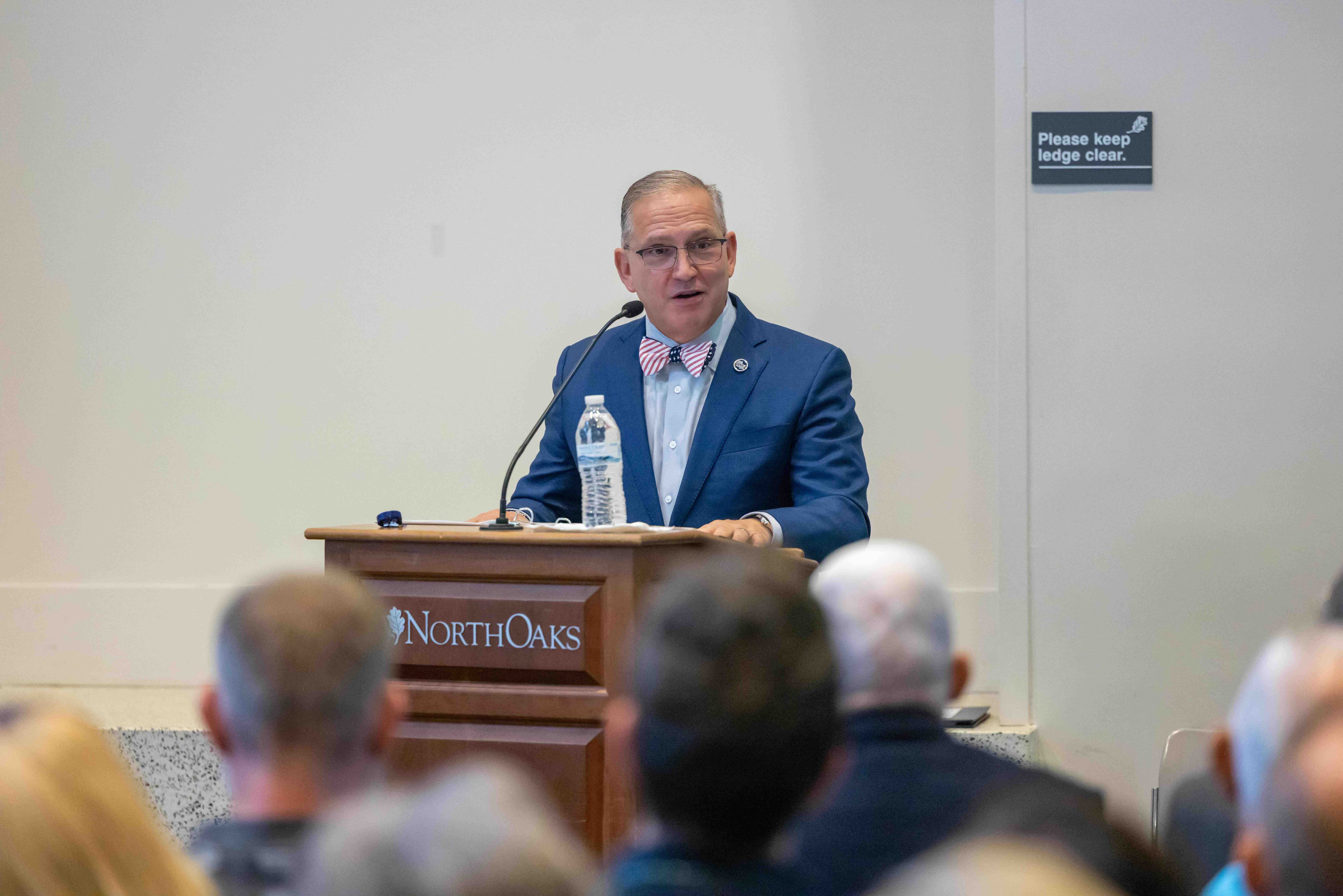 Dr. Jerome L. Buller, retired U.S. Army Colonel and current Deputy Secretary of the Louisiana Department of Veterans Affairs, speaks